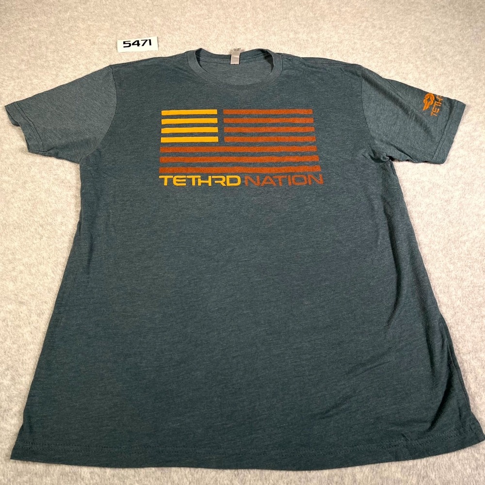 Next Level T Shirt Men Large Gray Cotton Crew Neck Tethrd Nation Hunting Graphic - Picture 1 of 6